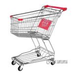 Supermarket Shopping Cart Trolley 60L Capacity Medium Duty 4 Wheels OEM
