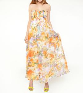 Wholesale Chiffon Print Floral Ankle Maxi Dress from china suppliers