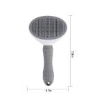 Pet Hair Remover Comb Gray Dog Grooming Brush Self Cleaning Slicker Portable