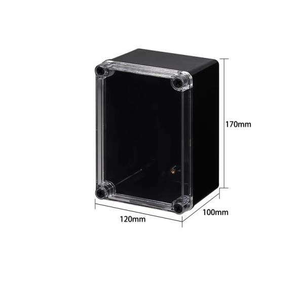 Clear Lid Black Base Plastic Screws IP66 Plastic Watertight Junction Seal Box