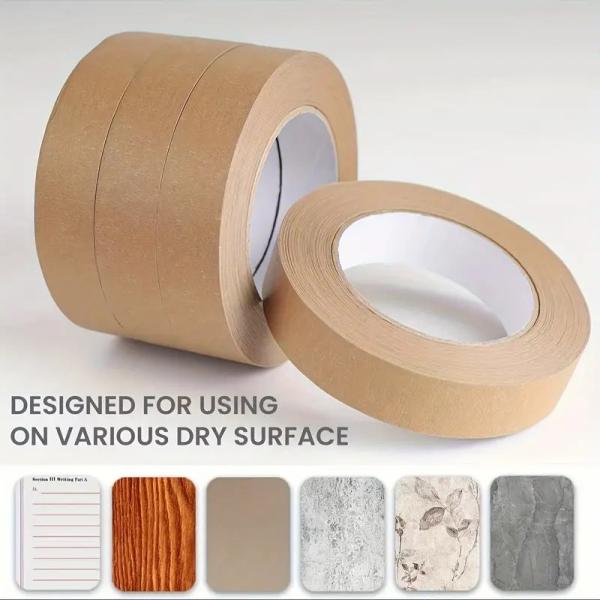 50mmX150m Brown Kraft Gum Tape Heavy Duty Kraft Tape 3 Color Max Print Custom
