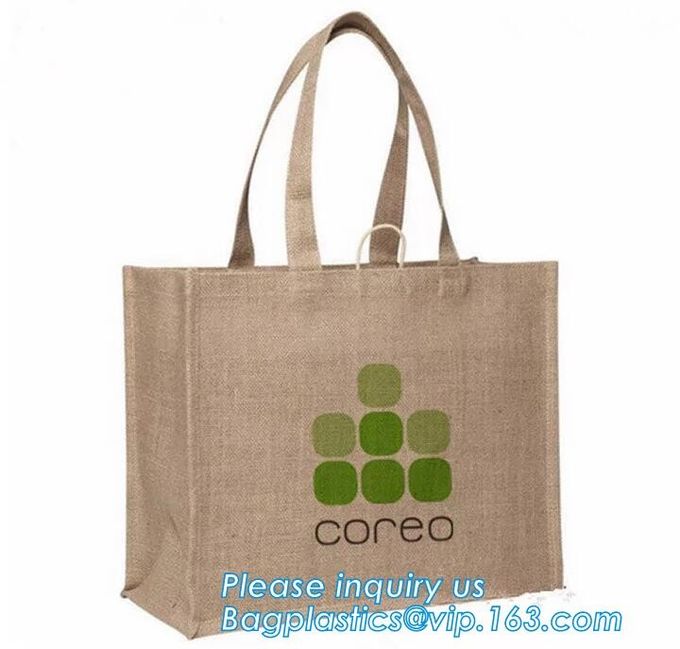 Fabric 3 sets Jute home organization storage basket/boxes stackable for household with cotton handle bagease package