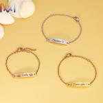 Hypoallergenic Womens Engraved 45MM Thin Bar Bracelet