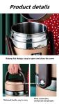 2000ML High quality double walled stainless steel lunch box with silicone rim