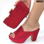 Turkey or Dubai Ladies Hand Bags and Shoes Set in Italian Leather with 9.5CM