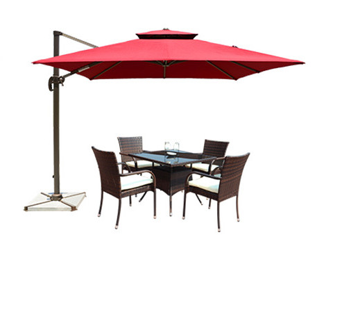 Grey Square Outdoor Wicker Dining Table Rattan Chair Outdoor Furniture Rattan
