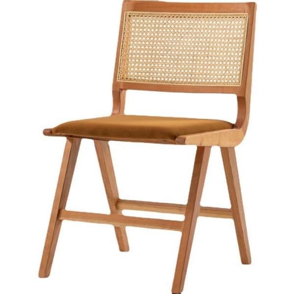 Home Furniture Lacquered Finish Solid Wood Dining Chair With Cushion And Natural