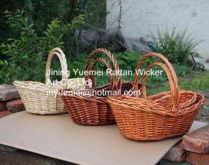 Wholesale willow picnic basket wicker food basket with handle willow bread basket from china suppliers