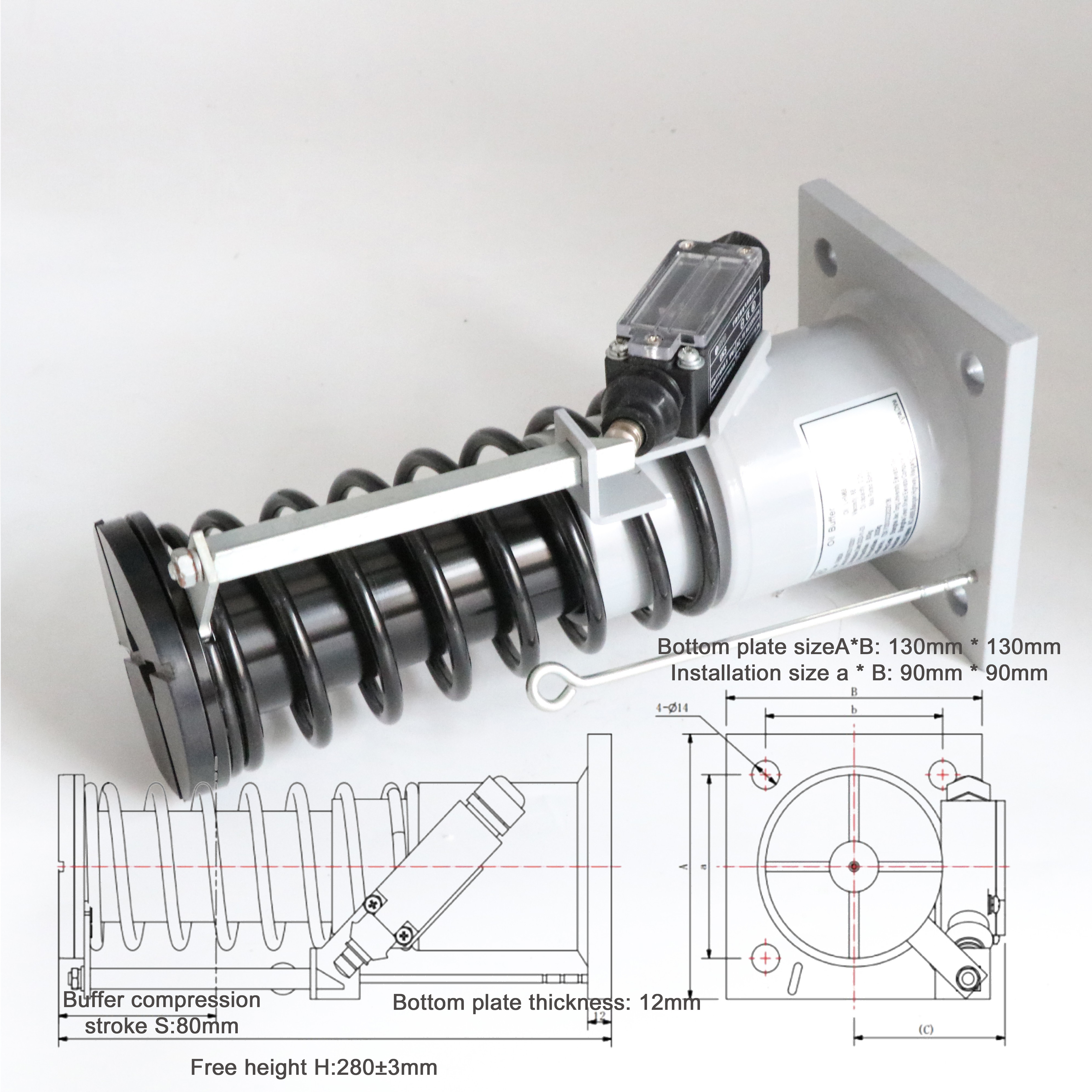 Elevator Oil Buffer Lift Hydraulic Buffer Oil - Pressure Buffer for Elevator Safety Parts