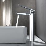 Brass Vessel Single Hole Single Handle Basin Mixer Tap in Chrome