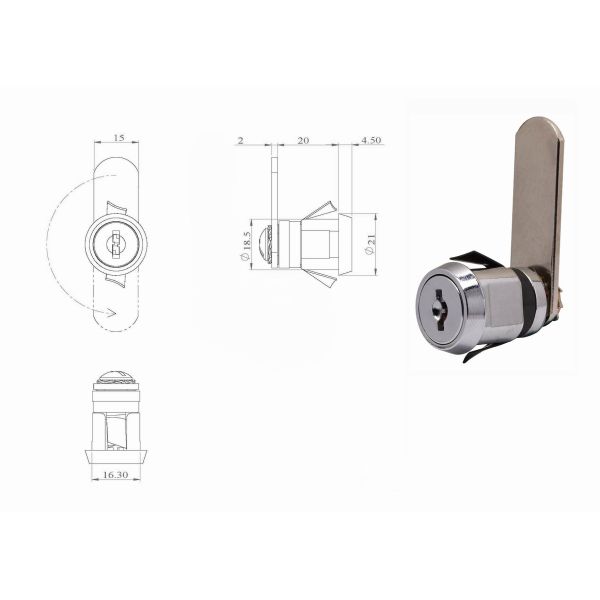 Cam Locks with metal clip for metal cabinet