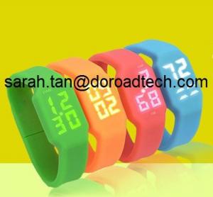 China Gift Silicone LED Watch USB Flash Drive, Fashion Silicone Bracelet USB Pendrive on sale