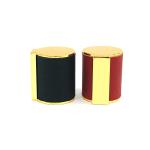 Classic Zinc Alloy Gold Color With Leather Textile Cylinder Shape Metal Zamac