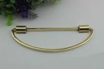 OEM Guangzhou 160 mm length light gold leather bag hardware d ring shape handbag