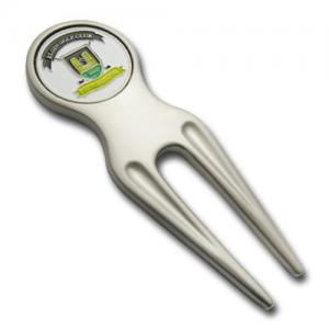 China Custom Repair Golf Divot Tool Silver Metal Plated For Souvenir Gift on sale