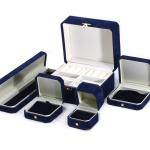 Handmade Rectangle Dark Blue Velvet Jewelry Box for Custom Luxury Bracelet Ring