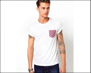 Wholesale mens blank white tee shirt with printed Pocket  oem logo service from china suppliers