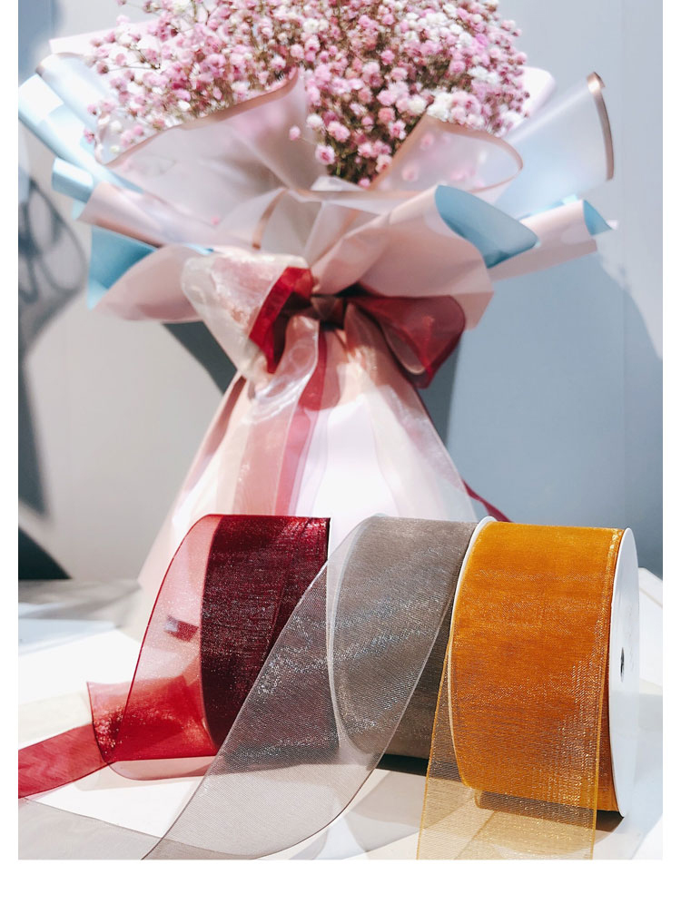 Wide Christmas Decoration Ribbon Tape Organza Ribbon For Gift Packing