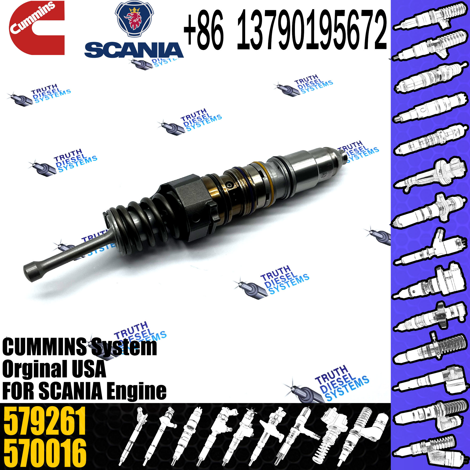 Diesel Fuel Injector 570016 4954646 4076963 4903028 1481827 1521978 1764365 579261