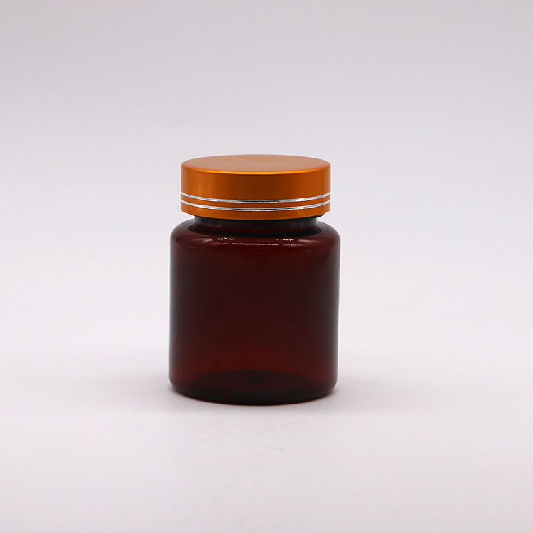 Gold Coating Cap PET Medicine Bottle for Pill Tablet Capsule 100cc Refillable and Sterile
