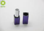 Square Blue Red Color Aluminium Empty Magnetic Lipstick Tube Container 3g 5g