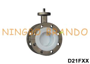 Wholesale PTFE Lined Double Flange Headless Butterfly Valve DN40 to DN600 from china suppliers