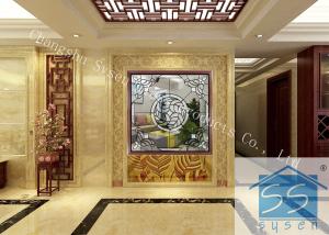 China Double Tempered Decorative Window Glass Panels , Black Patina Home Window Glass on sale