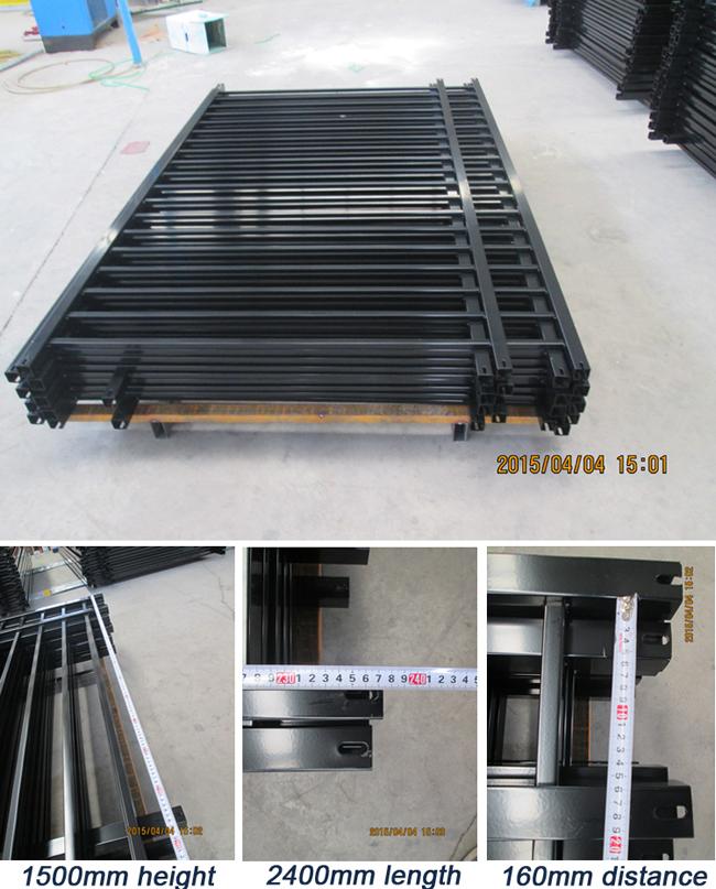Heavy Duty Steel Privacy Fence Panels ,  Tubular Flat Top Pool Fencing For Gardens / Schools