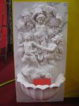 Flower Carved 4 Tier Stone Marble Pool Water Fountain
