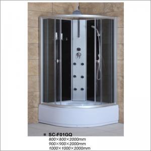 China Tempered Glass Bathroom Shower Cubicles Multi Functional With Shower Seat on sale