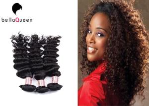 Wholesale Smooth And Soft Grade 7A Virgin Hair , Black Curly Human Hair Extensions from china suppliers