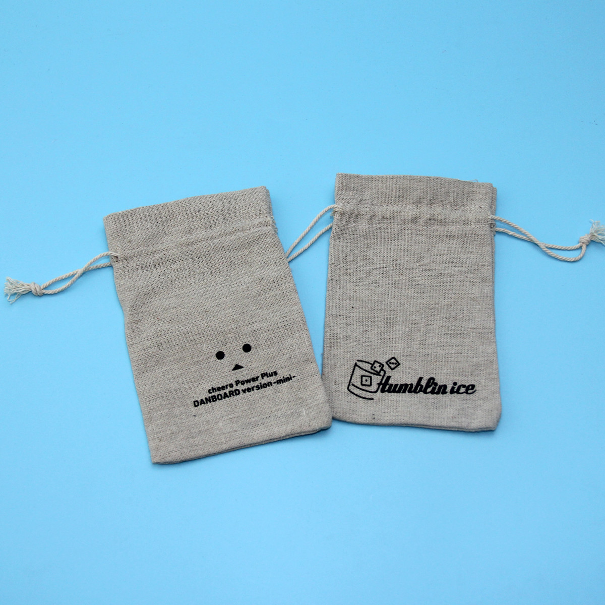 Silk Printing Cotton Rope Linen Jute Drawstring Bag
