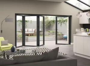 Wholesale Thermal Break Aluminium Folding Doors Tempered Glass Power Coating Customized from china suppliers