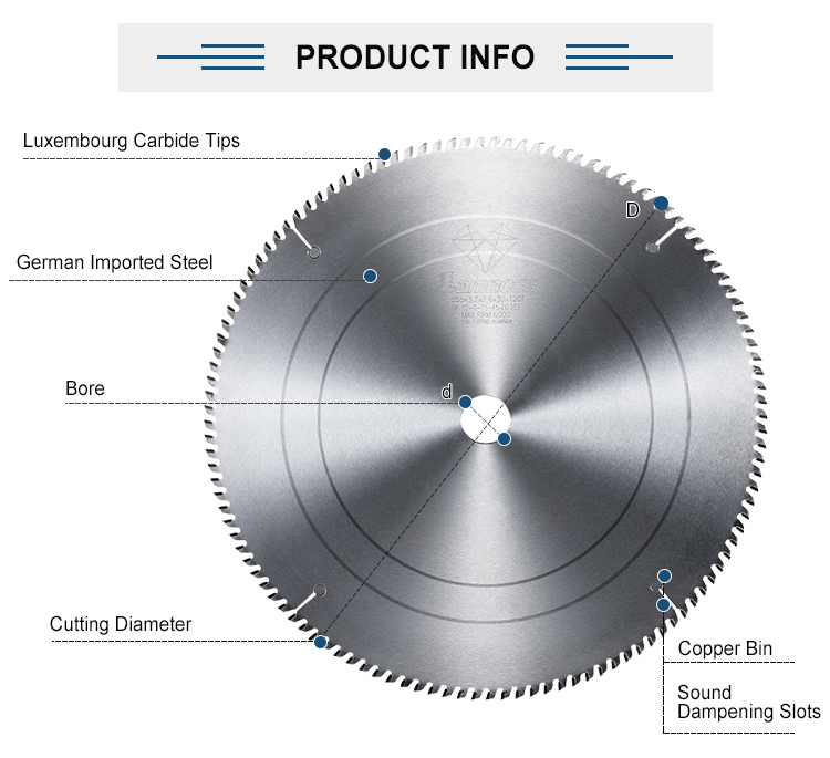 OEM Carbide Industrial Circular Saw Blades for Non Ferrous Metal Cutting