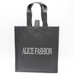 pp stitched handle sewing printing non woven bag with black fastener