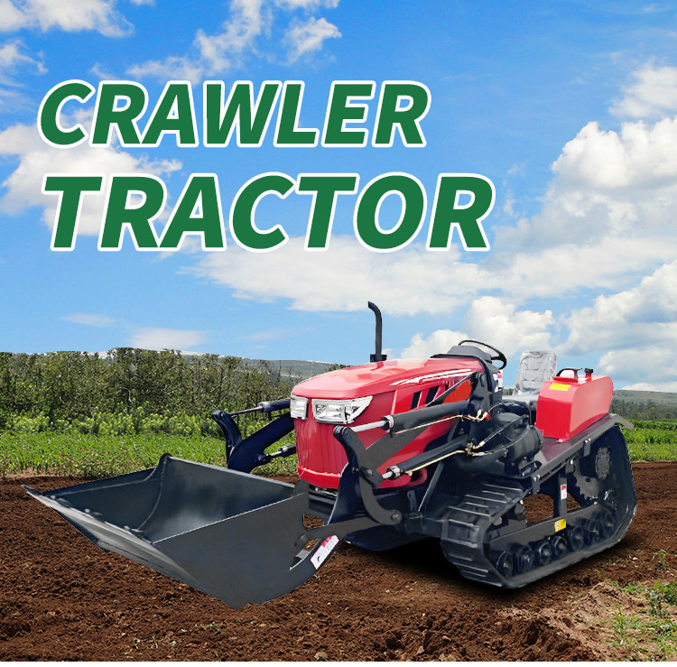 Orchard Mini Tractor , Vineyard Crawler Tractor 50HP With Rotary Tiller Plow