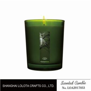 Wholesale Scented green 220g soy wax candle in the colorful bottle with customized box from china suppliers