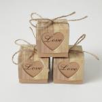 Tiled Out Wood Grain Paper Laser Cut Wedding Favor Boxes