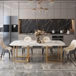 Square Apartment Dining Tables For 6 Width 0.8M Hotel Table