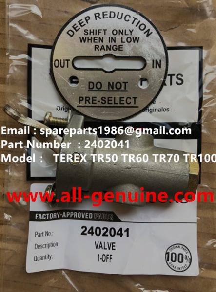 TEREX 2402041 VALVE DRY MINING NHL DUMP TRUCK TR35 TR50 TR60 TR100 3305B 3305F