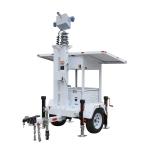 Steady Operation Mobile Surveillance Trailer Portable Solar Energy System Cctv