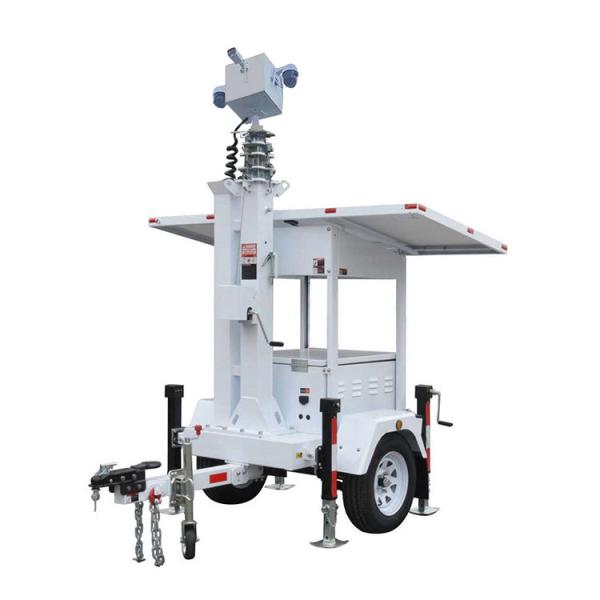 Steady Operation Mobile Surveillance Trailer Portable Solar Energy System Cctv