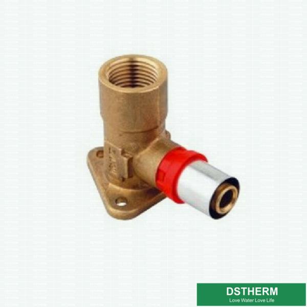 Female Wall Plated Threaded Elbow Compression Double Straight Brass Press Union