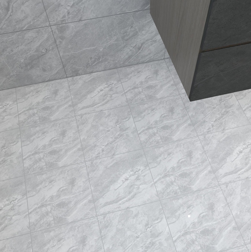 300*300 White Carrara Marble Bathroom Tiles with Slip Resistant Ceramic Material