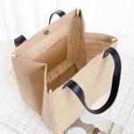 Custom Printed Linen Jute Shoulder Bag Promotional Bag With Inner Pocket