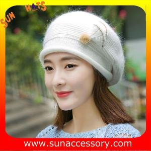 Wholesale QF17002 Sun Accessory customized fashion knitted beanie hats for ladies ,Hats in stock MOQ only 3 pcs from china suppliers