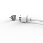 6.0mm 2 pins magnetic charging usb cable connector with white TPE cable