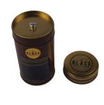 Personalized Metal Black Coffee Tin Can With Double Lid Luxury Coffee Tin Box