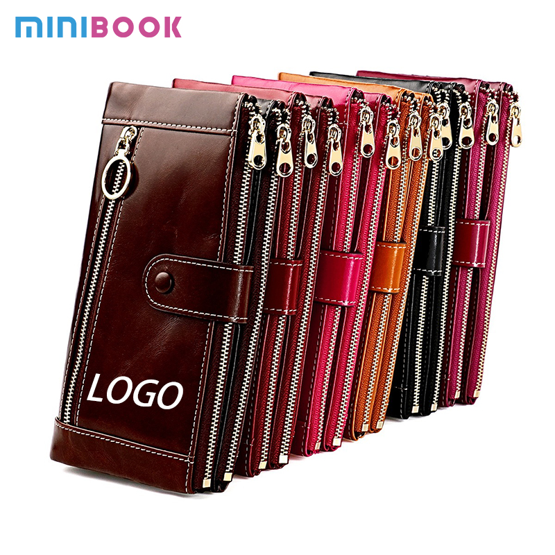 Daily Life Essential RFID Anti-Theft Brush Long Wallet with Mobile Phone Coin Clutch