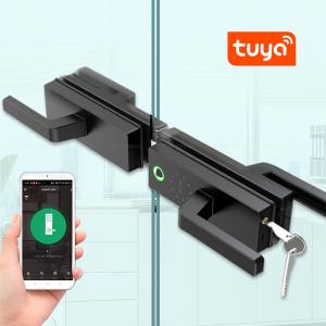 Wholesale Tuya Glass Door Lock High Security Smart Lock Biometric Digital Code Card Unlock Security Office Door Lock from china suppliers